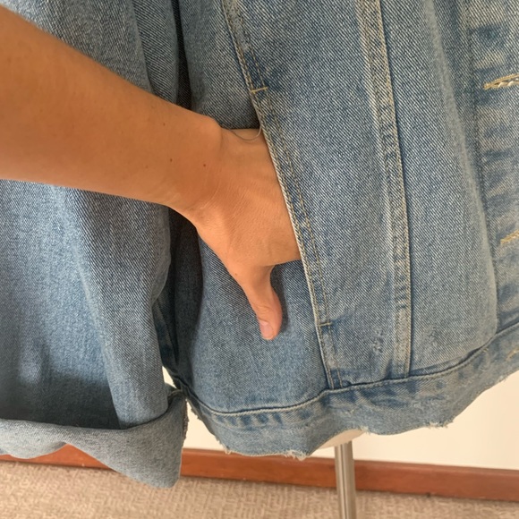 Oversized Denim Jacket with Bandana Print Back from Korea - Picture 8 of 13